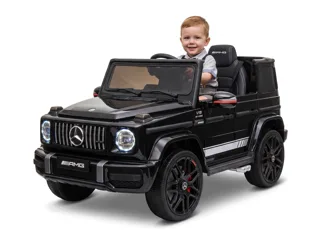 Voiture électrique enfant Mercedes G63 AMG noir 12V, habitacle simili cuir, pour enfant de 3-6 ans