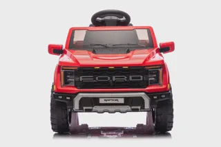 Voiture électrique enfant Ford Raptor rouge 12V, sous licence officielle, démarrage progressif Soft-Start, pour enfant de 3-6 ans