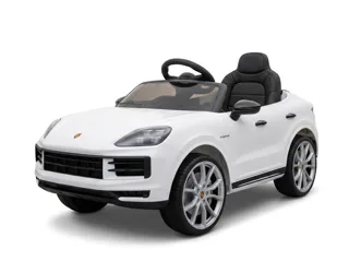 Voiture électrique enfant Porsche Cayenne blanc 12V, avec télécommande parentale, pour enfant de 3-6 ans