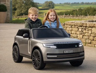 Voiture électrique enfant Range Rover Vogue noir 24V, roues gomme EVA souple, pour enfant de 5-9 ans