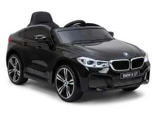 Voiture électrique enfant BMW Série 6 GT noir 12V, lecteur MP3 Bluetooth, habitacle simili cuir, pour enfant de 3-6 ans