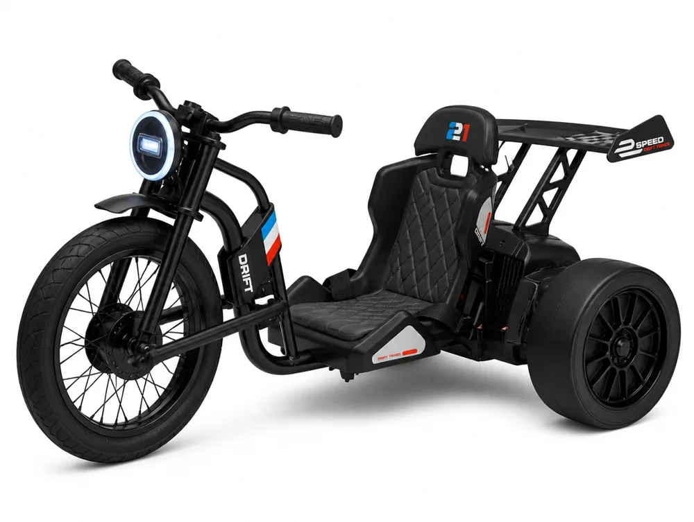 Voiture électrique enfant Tricycle Drift Électrique 24V, mode drift dérapage contrôlé, pour enfant de 5-9 ans