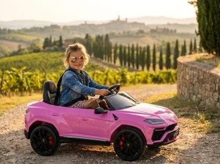 Voiture électrique enfant Lamborghini Urus rose 12V, avec télécommande parentale, démarrage progressif Soft-Start, pour enfant de 3-6 ans