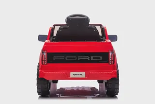 Voiture électrique enfant Ford Raptor rouge 12V, sous licence officielle, ceinture de sécurité, pour enfant de 3-6 ans