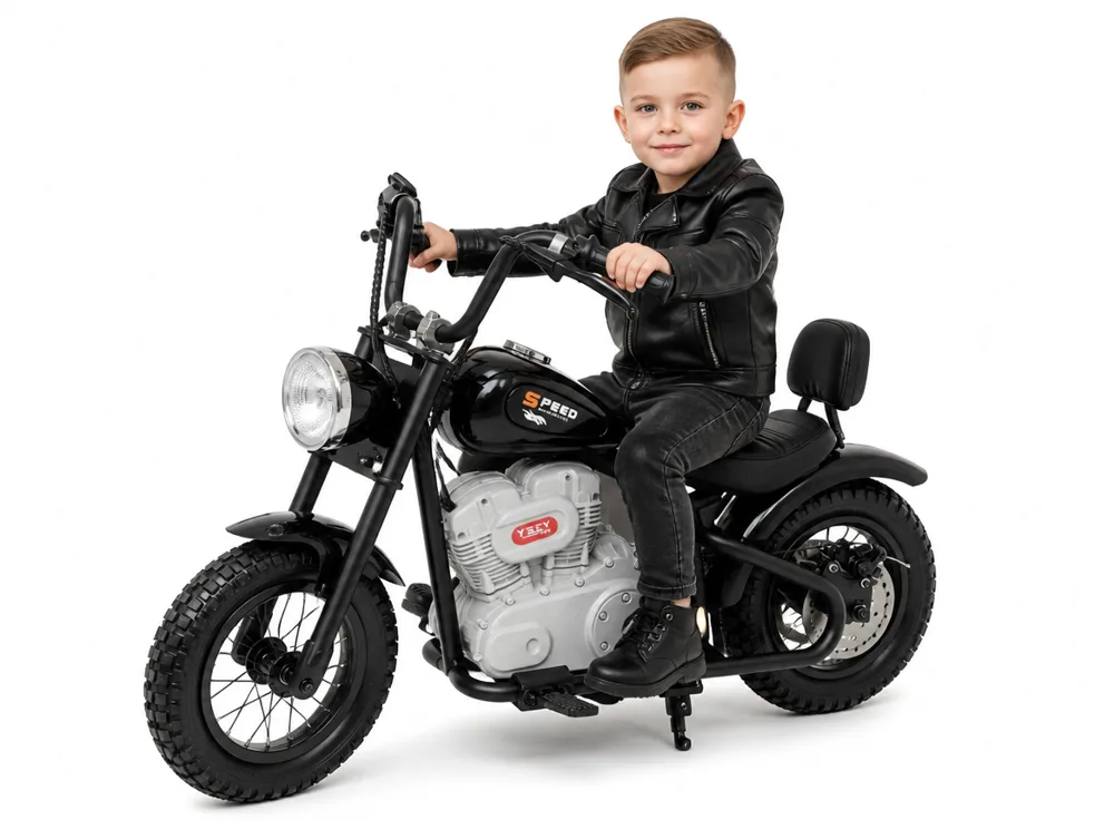 Voiture électrique enfant Moto Chopper 24V, cadre acier renforcé, pour enfant de 5-9 ans