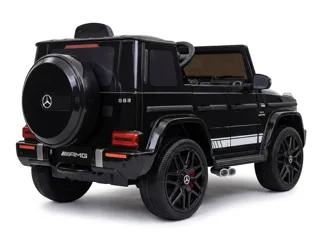 Voiture électrique enfant Mercedes G63 AMG noir 12V, lecteur MP3 Bluetooth, suspensions, pour enfant de 3-6 ans