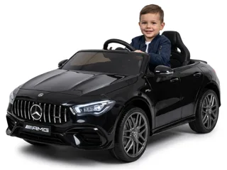Voiture électrique enfant Mercedes CLA 45 noir métallisé 12V, sous licence officielle, pour enfant de 3-6 ans
