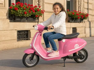 Voiture électrique enfant Vespa Électrique rose 24V, pour enfant de 5-9 ans, visuel 4