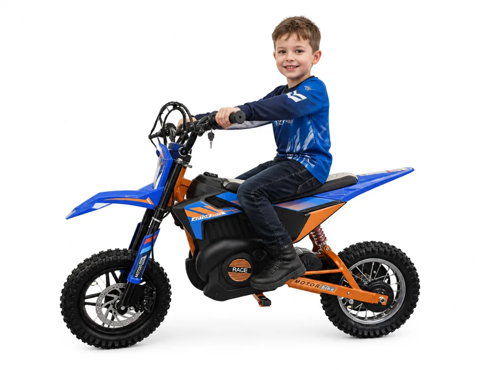 Voiture électrique enfant Moto Cross X-Bike 24V, suspensions, pour enfant de 5-9 ans
