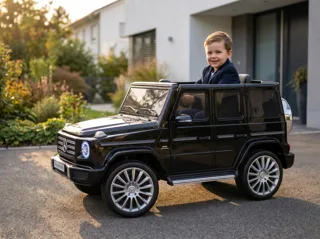 Voiture électrique enfant Mercedes G500 noir 12V, démarrage progressif Soft-Start, pour enfant de 3-6 ans