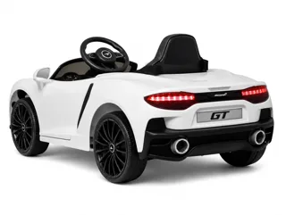 Voiture électrique enfant McLaren 620 GT blanc 12V, sous licence officielle, roues gomme EVA souple, pour enfant de 3-6 ans