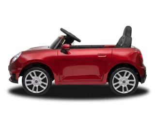Voiture électrique enfant Mini Cooper S rouge 12V, roues gomme EVA souple, pour enfant de 3-6 ans