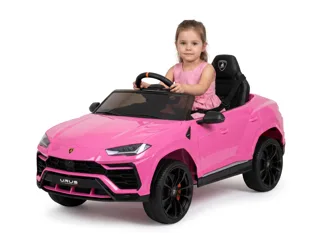 Voiture électrique enfant Lamborghini Urus rose 12V, démarrage progressif Soft-Start, pour enfant de 3-6 ans