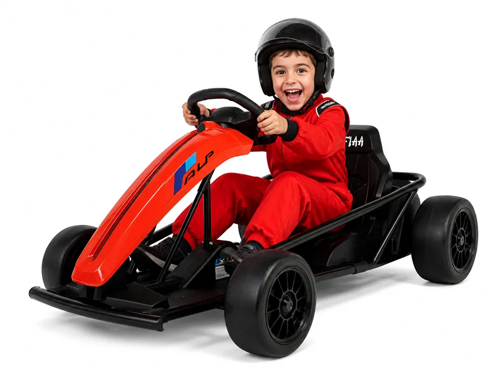Voiture électrique enfant Drift Kart rouge 24V, mode drift dérapage contrôlé, pour enfant de 5-9 ans