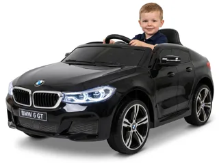 Voiture électrique enfant BMW Série 6 GT noir 12V, lecteur MP3 Bluetooth, pour enfant de 3-6 ans