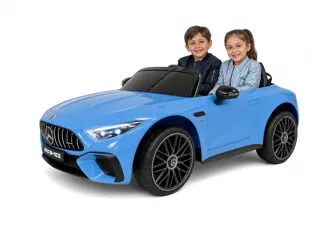 Voiture électrique enfant Mercedes SL 63 bleu 12V, sous licence officielle, pour enfant de 3-6 ans