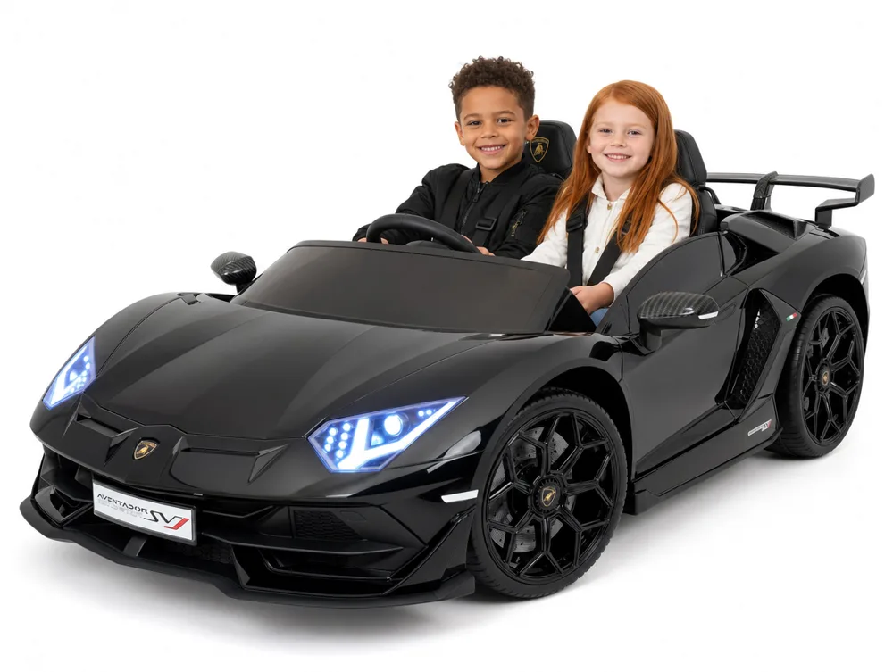Voiture électrique enfant Lamborghini Aventador SVJ noir 24V, sous licence officielle, pour enfant de 5-9 ans