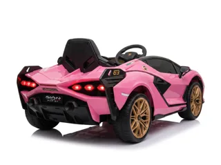 Voiture électrique enfant Lamborghini Sián rose 12V, sous licence officielle, avec télécommande parentale, pour enfant de 3-6 ans