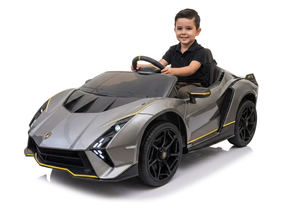 Voiture électrique enfant Lamborghini Auténtica violet 12V, sous licence officielle, pour enfant de 3-6 ans