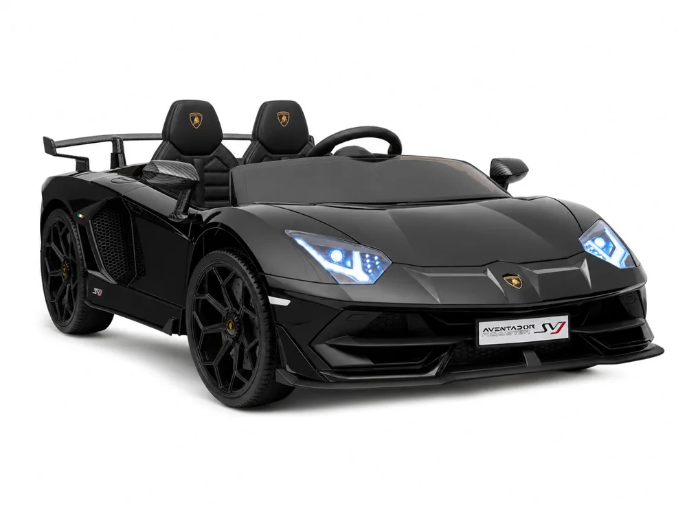 Voiture électrique enfant Lamborghini Aventador SVJ noir 24V, sous licence officielle, pour enfant de 5-9 ans