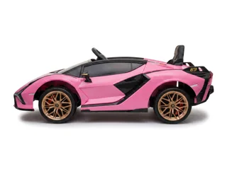 Voiture électrique enfant Lamborghini Sián rose 12V, ceinture de sécurité, pour enfant de 3-6 ans
