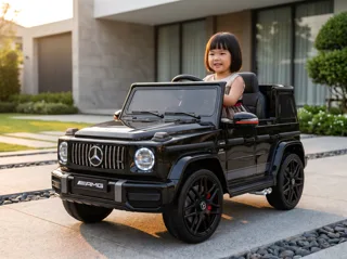 Voiture électrique enfant Mercedes G63 AMG noir 12V, lecteur MP3 Bluetooth, habitacle simili cuir, pour enfant de 3-6 ans