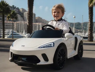 Voiture électrique enfant McLaren 620 GT blanc 12V, sous licence officielle, ceinture de sécurité, pour enfant de 3-6 ans
