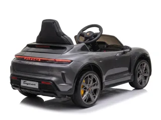 Voiture électrique enfant Porsche Taycan gris 12V, habitacle simili cuir, pour enfant de 3-6 ans, visuel 8