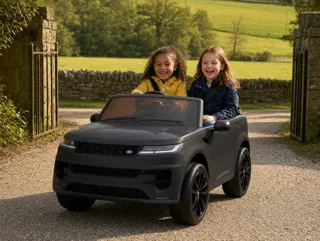 Voiture électrique enfant Range Rover Sport noir 24V, ceinture de sécurité, pour enfant de 5-9 ans