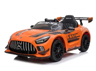 Voiture électrique enfant Mercedes GT3 AMG orange 12V, avec télécommande parentale, pour enfant de 3-6 ans