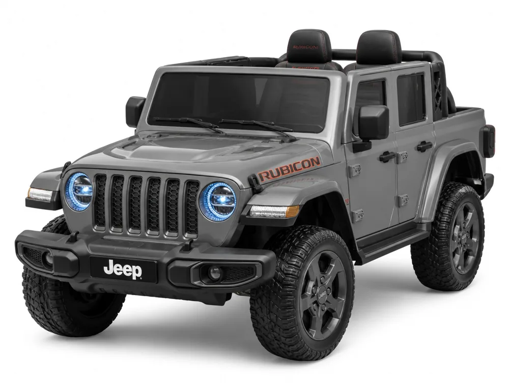 Voiture électrique enfant Jeep Gladiator gris 12V, sous licence officielle, pour enfant de 3-6 ans