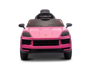Voiture électrique enfant Porsche Cayenne rose 12V, sous licence officielle, jusqu'à 5 km/h, pour enfant de 3-6 ans