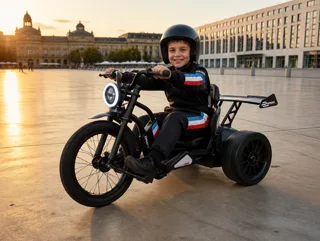 Voiture électrique enfant Tricycle Drift Électrique 24V, mode drift dérapage contrôlé, pour enfant de 5-9 ans, visuel 2