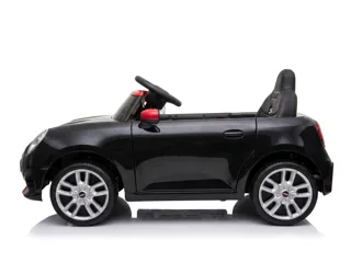Voiture électrique enfant Mini Cooper S noir métallisé 12V, sous licence officielle, lecteur MP3 Bluetooth, pour enfant de 3-6 ans