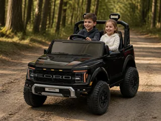 Voiture électrique enfant Ford Raptor noir 24V, sous licence officielle, jusqu'à 10 km/h, pour enfant de 5-9 ans