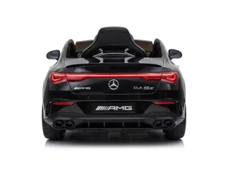 Voiture électrique enfant Mercedes CLA 45 noir métallisé 12V, démarrage progressif Soft-Start, pour enfant de 3-6 ans