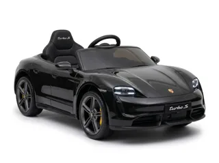 Voiture électrique enfant Porsche Taycan noir 12V, habitacle simili cuir, pour enfant de 3-6 ans, visuel 3