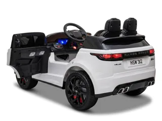 Voiture électrique enfant Range Rover Velar blanc 12V, phares et feux fonctionnels, pour enfant de 3-6 ans