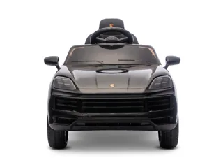Voiture électrique enfant Porsche Cayenne noir 12V, sous licence officielle, démarrage progressif Soft-Start, pour enfant de 3-6 ans