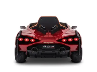 Voiture électrique enfant Lamborghini Sián rouge 12V, ceinture de sécurité, pour enfant de 3-6 ans
