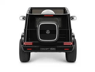Voiture électrique enfant Mercedes EQG noir 12V, roues gomme EVA souple, pour enfant de 3-6 ans