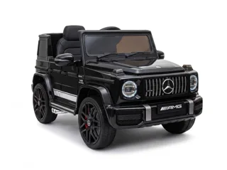 Voiture électrique enfant Mercedes G63 AMG noir 12V, ceinture de sécurité, pour enfant de 3-6 ans