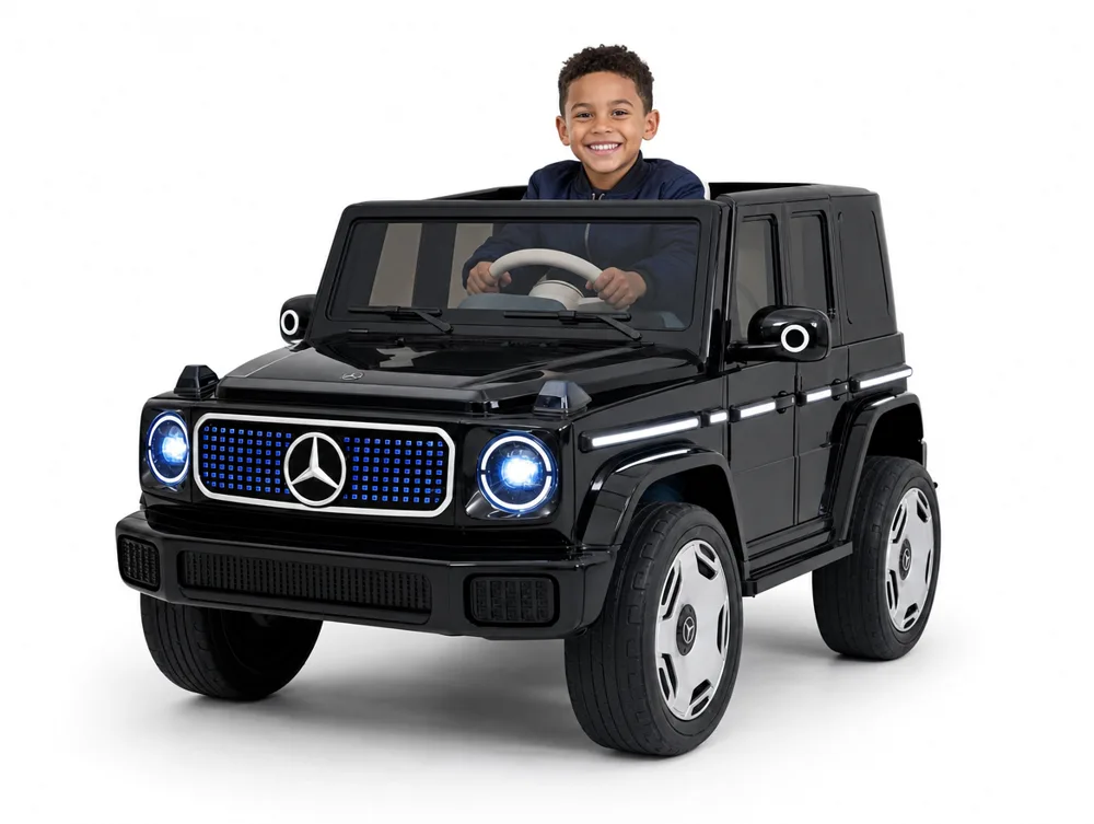 Voiture électrique enfant Mercedes EQG noir 12V, sous licence officielle, pour enfant de 3-6 ans