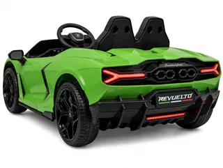 Voiture électrique enfant Lamborghini Revuelto vert 24V, lecteur MP3 Bluetooth, pour enfant de 5-9 ans
