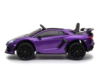Voiture électrique enfant Lamborghini Auténtica violet 12V, lecteur MP3 Bluetooth, pour enfant de 3-6 ans