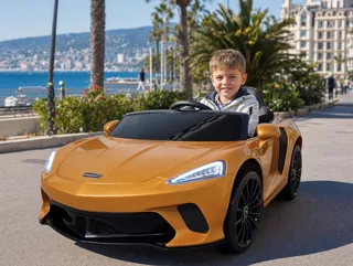 Voiture électrique enfant McLaren 620 GT bronze cuivré 12V, démarrage progressif Soft-Start, pour enfant de 3-6 ans