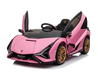 Voiture électrique enfant Lamborghini Sián rose 12V, démarrage progressif Soft-Start, pour enfant de 3-6 ans