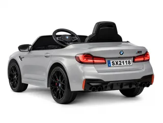 Voiture électrique enfant BMW M5 gris métallisé 24V, lecteur MP3 Bluetooth, pour enfant de 5-9 ans