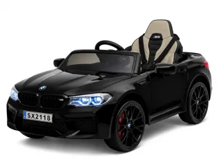 Voiture électrique enfant BMW M5 noir métallisé 24V, sous licence officielle, avec télécommande parentale, pour enfant de 5-9 ans