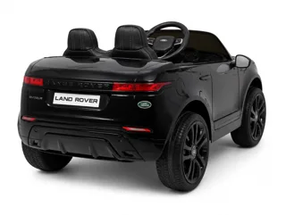 Voiture électrique enfant Range Rover Evoque noir 12V, sous licence officielle, phares et feux fonctionnels, pour enfant de 3-6 ans